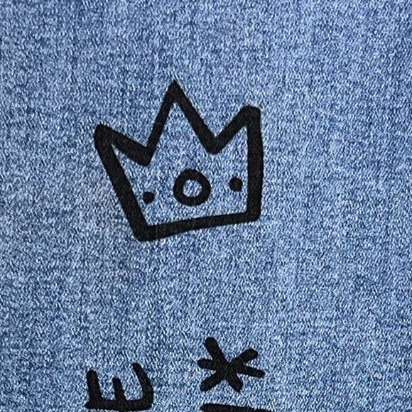 Mashed Potatoes Graphic Jeans 26 5 High Rise Doodles Girlhoodcore LA Street - Picture 4 of 14